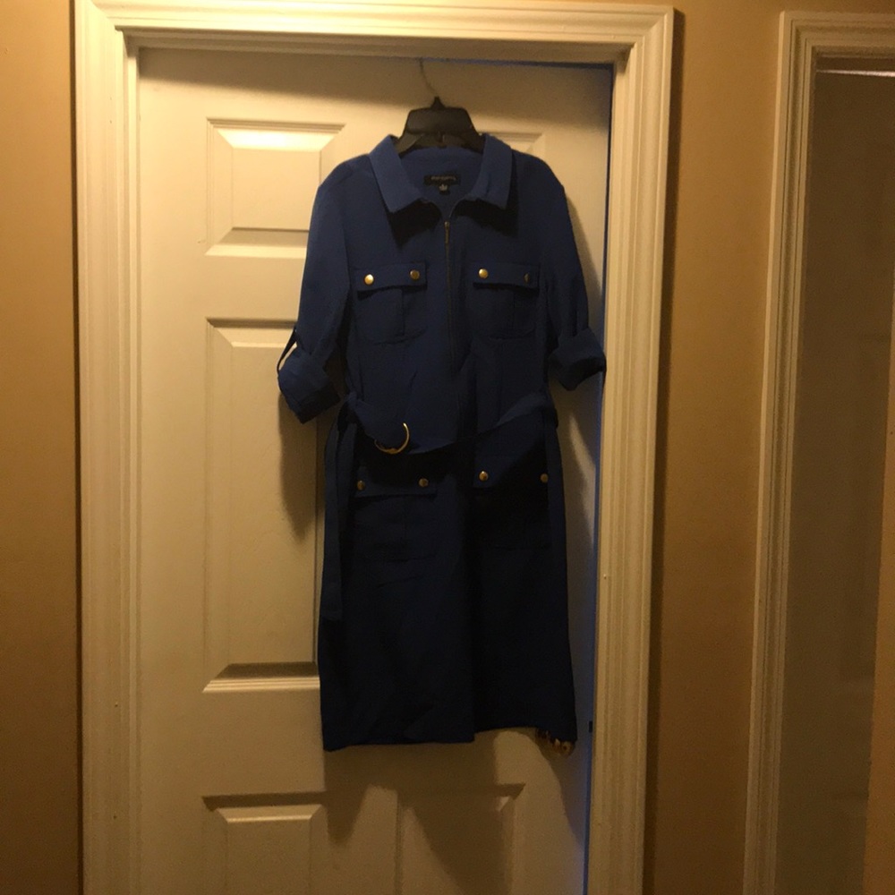 Blue zip up dress